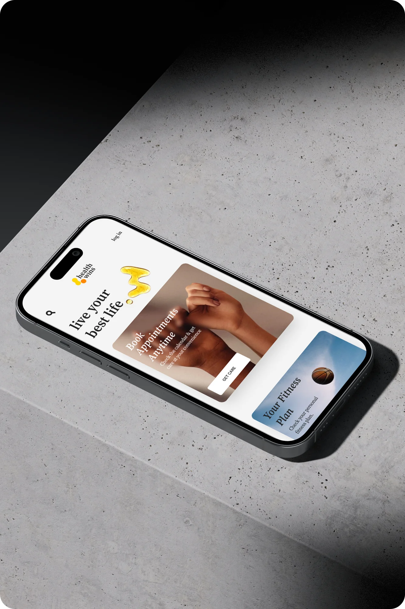The Health Wins app on a phone