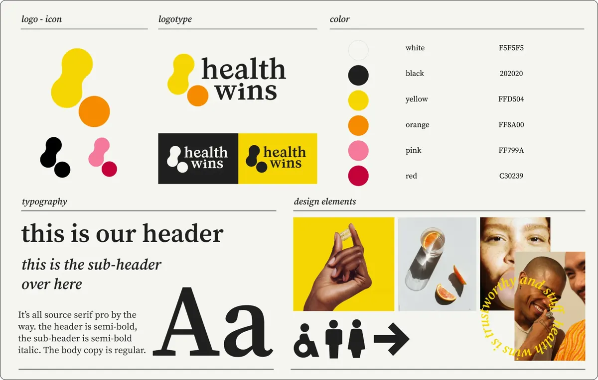 Health Wins style tiles