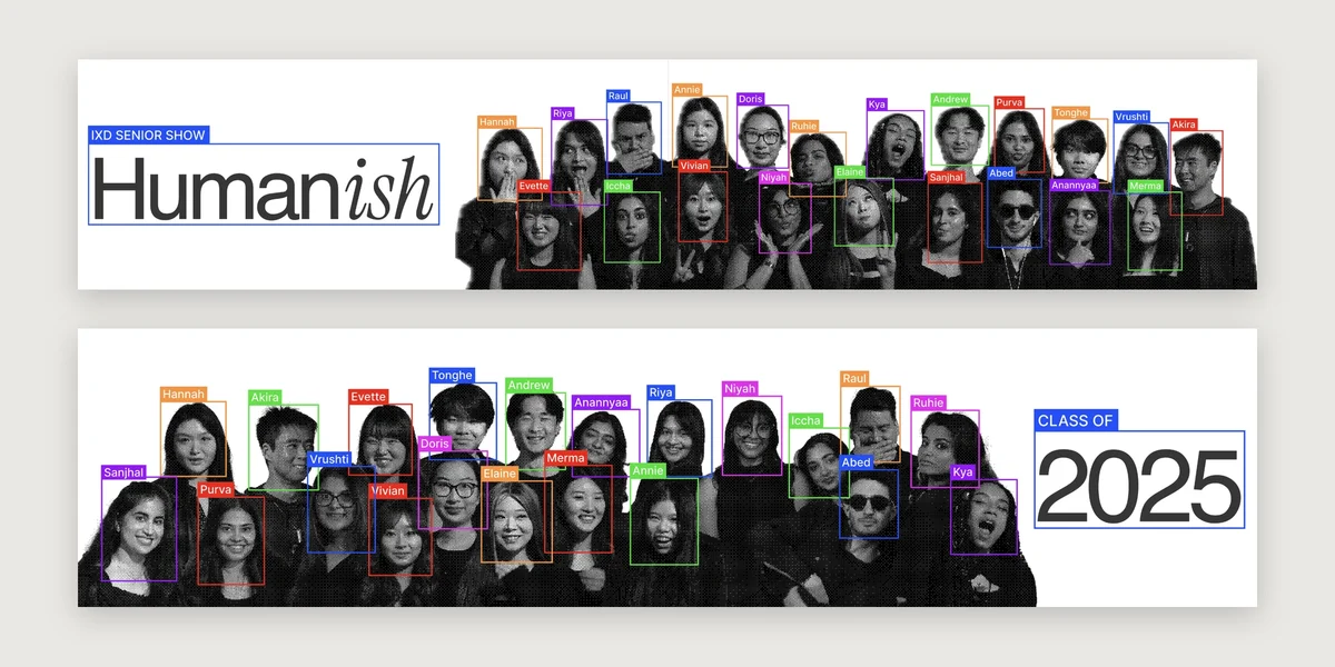 The two Humanish banners: the wordmark with the class, and Class of 2025