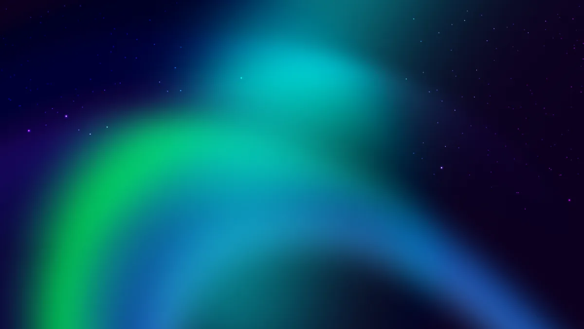 Aurora background: green and teal