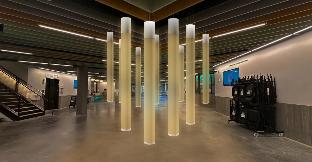 Concept render: tubes resting, nobody around