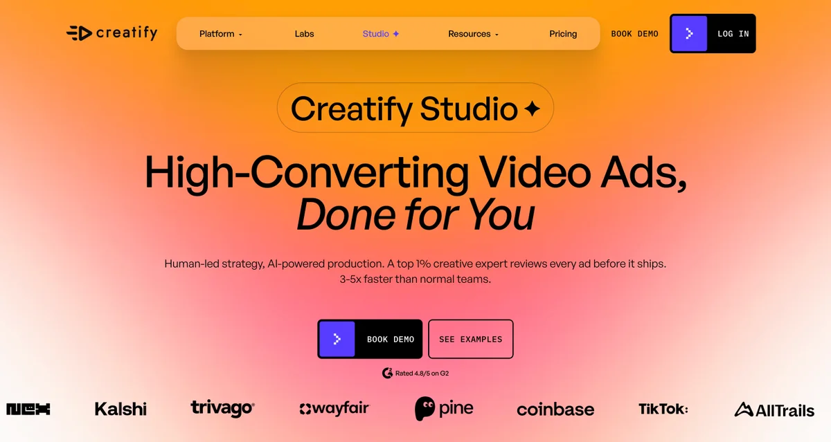 Creatify Studio page